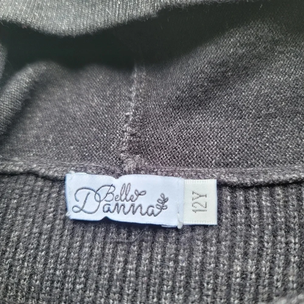 Danna Belle Hooded Sweater Dresses Girls Ribbed Charcoal Gray Long Sleeve Sz 12